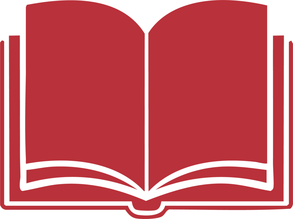 Open book icon representing long-form stories, theories, and written reviews.